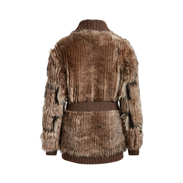 Taupe Multi Geeta Shearling Cardigan Ralph Lauren Collection 2