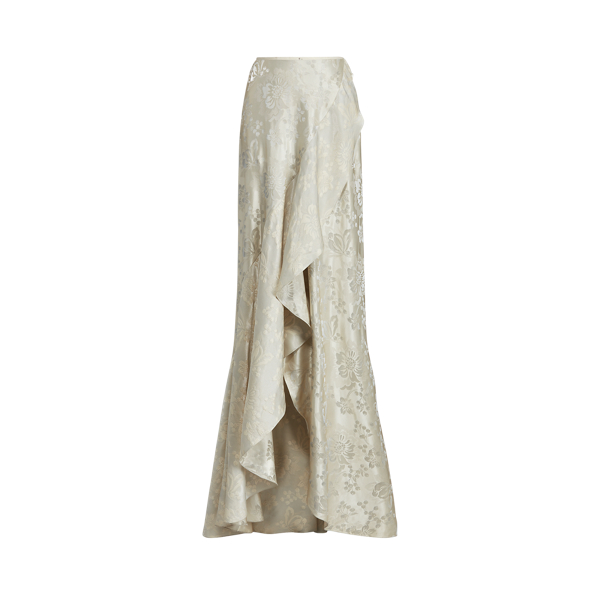 Alana Floral Silk-Blend Jacquard Skirt