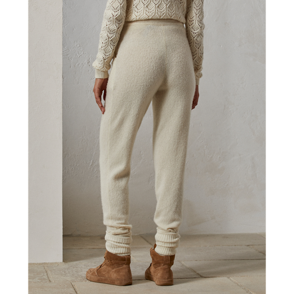 Pantalon de jogging cachemire m&eacute;lang&eacute; Ralph Lauren Collection en &Eacute;cru 5