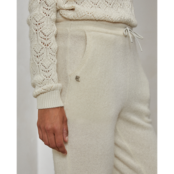Pantalon de jogging cachemire m&eacute;lang&eacute; Ralph Lauren Collection en &Eacute;cru 6