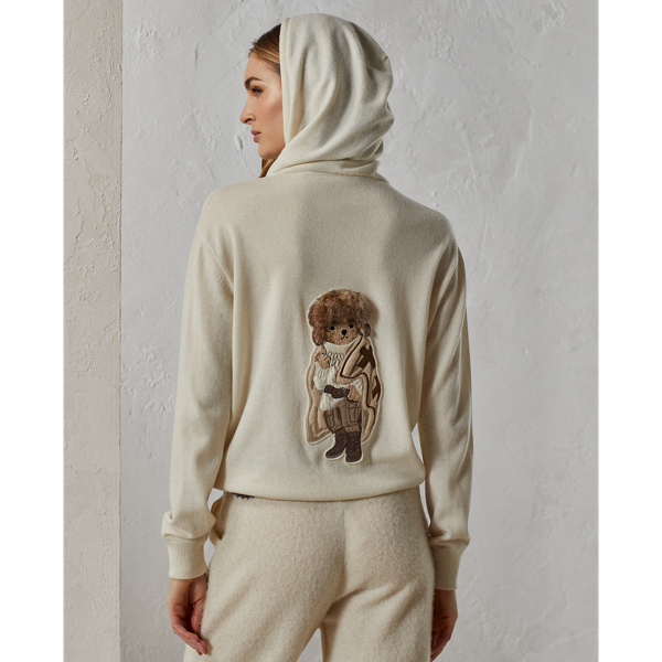 Ecru Chalet Polo Bear Cashmere Hoodie Jumper Ralph Lauren Collection 5