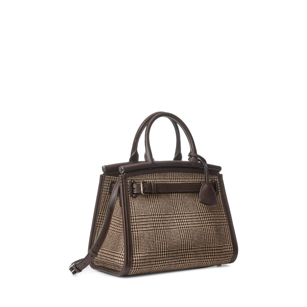 Medium RL50 tas met Glen-ruit Ralph Lauren Collection in Donkerbruin 3