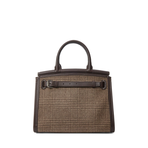 Medium RL50 tas met Glen-ruit Ralph Lauren Collection in Donkerbruin 4
