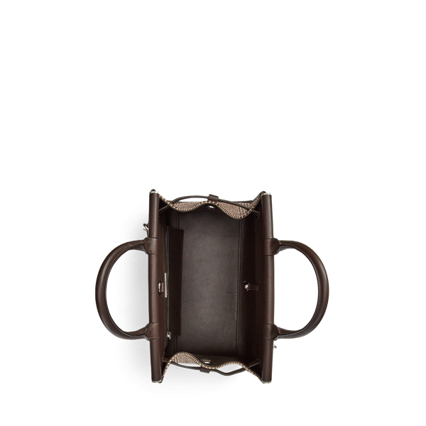 Medium RL50 tas met Glen-ruit Ralph Lauren Collection in Donkerbruin 5