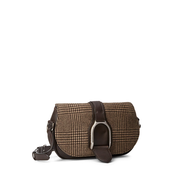 Dark Brown Glen Plaid Welington Shoulder Bag Ralph Lauren Collection 3