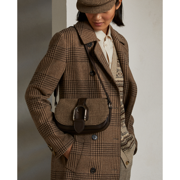 Dark Brown Glen Plaid Welington Shoulder Bag Ralph Lauren Collection 7