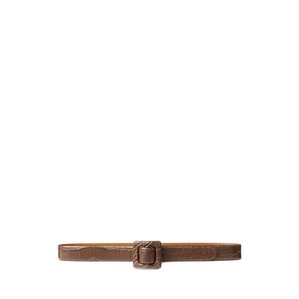Ceinture alligator &agrave; boucle trench