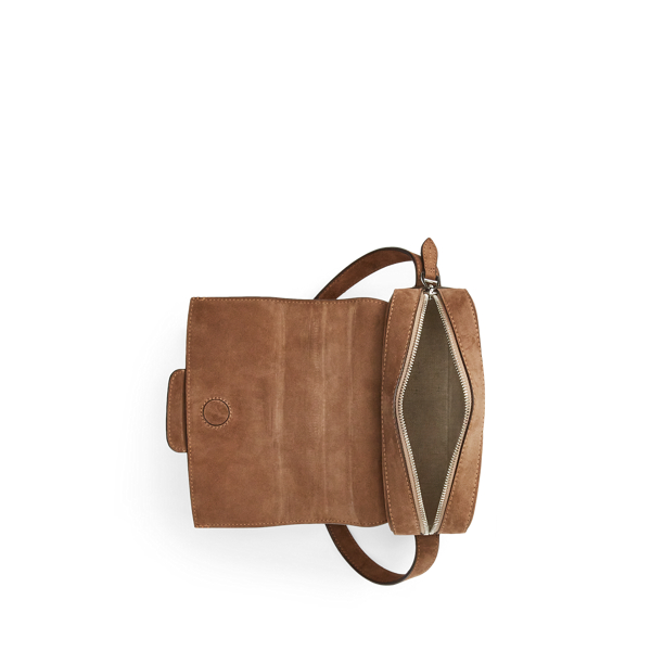 Deep Taupe Welington Suede Crossbody Bag Ralph Lauren Collection 4