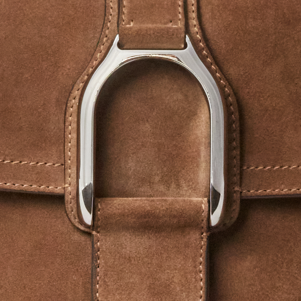 Deep Taupe Welington Suede Crossbody Bag Ralph Lauren Collection 6