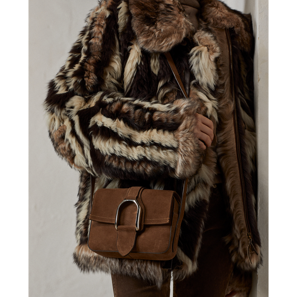 Deep Taupe Welington Suede Crossbody Bag Ralph Lauren Collection 7