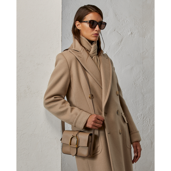 Taupe Welington Calfskin Crossbody Bag Ralph Lauren Collection 7