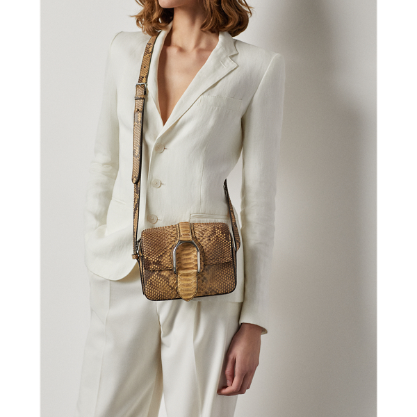 Tan Welington Python Crossbody Bag Ralph Lauren Collection 7