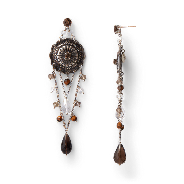 Silver/Brown Chandelier Earrings Ralph Lauren Collection 2