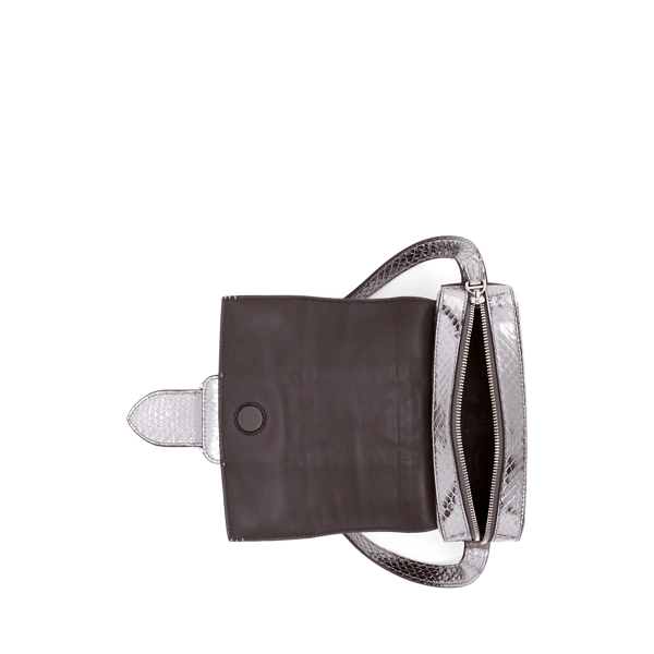 Schlangenleder-Umh&auml;ngetasche Welington Ralph Lauren Collection in Silber 4