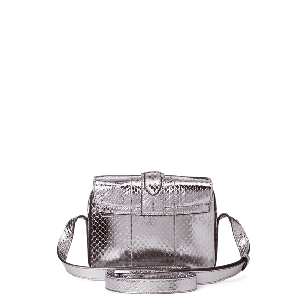 Schlangenleder-Umh&auml;ngetasche Welington Ralph Lauren Collection in Silber 5