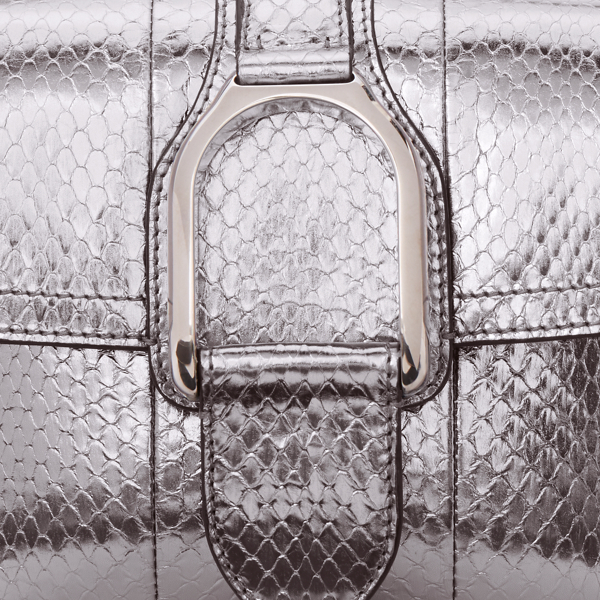 Schlangenleder-Umh&auml;ngetasche Welington Ralph Lauren Collection in Silber 6
