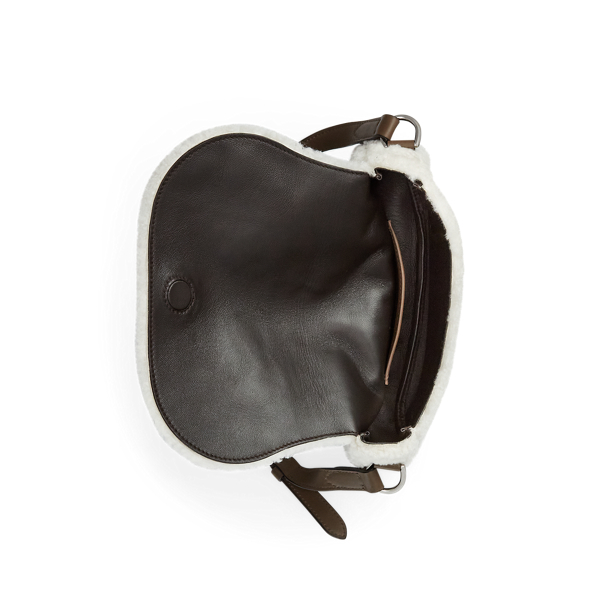 Ecru Shearling Welington Shoulder Bag Ralph Lauren Collection 4