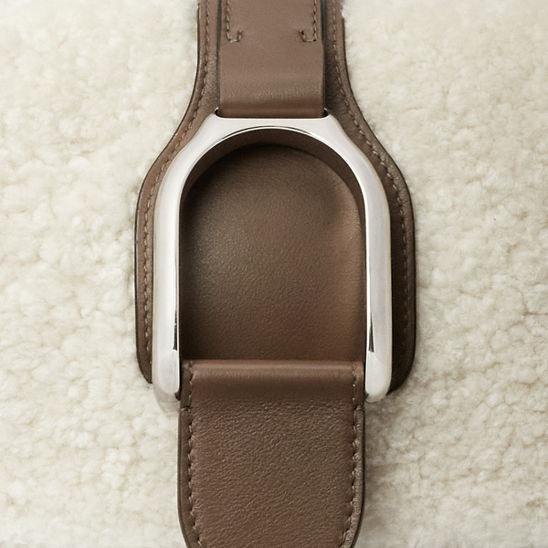 Ecru Shearling Welington Shoulder Bag Ralph Lauren Collection 6