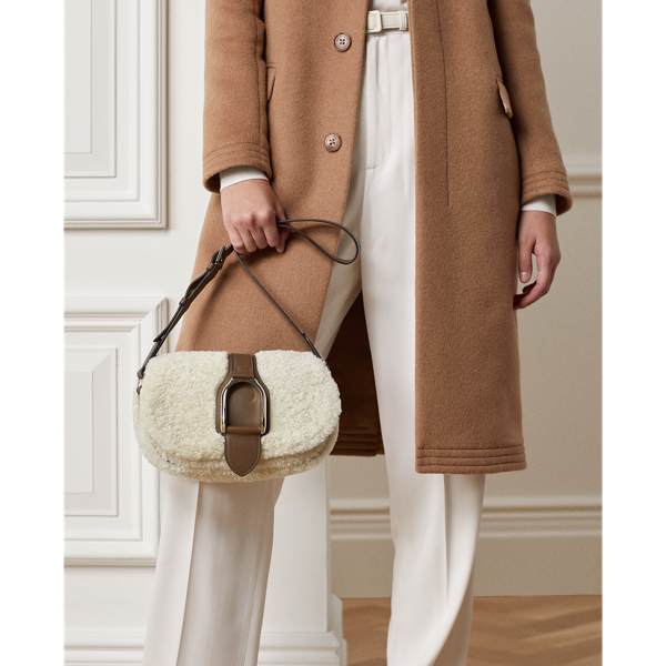 Ecru Shearling Welington Shoulder Bag Ralph Lauren Collection 7