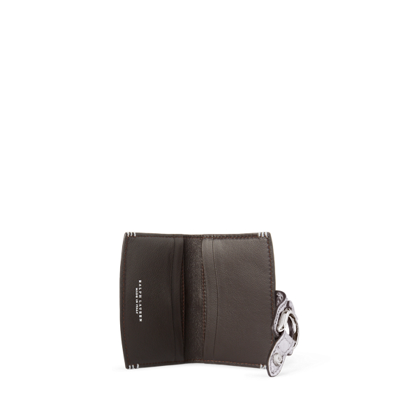 Porta-cart&otilde;es Welington em pele de cobra Ralph Lauren Collection em Prata 3