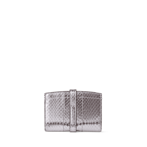 Franse Welington slangenleer portemonnee Ralph Lauren Collection in Zilver 2