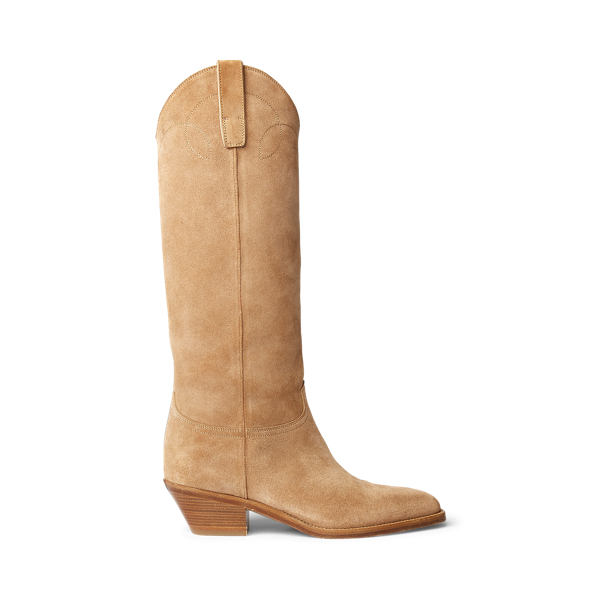 Jaelynne Calf-Suede Tall Boot Ralph Lauren Collection 1