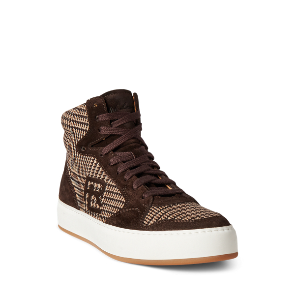 Dark Brown/White Multi Jaemyn Glen Plaid High-Top Trainer Ralph Lauren Collection 2
