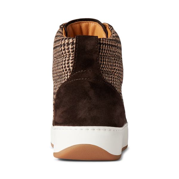 Dark Brown/White Multi Jaemyn Glen Plaid High-Top Trainer Ralph Lauren Collection 3