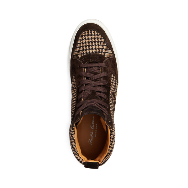 Dark Brown/White Multi Jaemyn Glen Plaid High-Top Trainer Ralph Lauren Collection 4