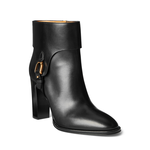 Black Jiselle Welington Calfskin Bootie Ralph Lauren Collection 2