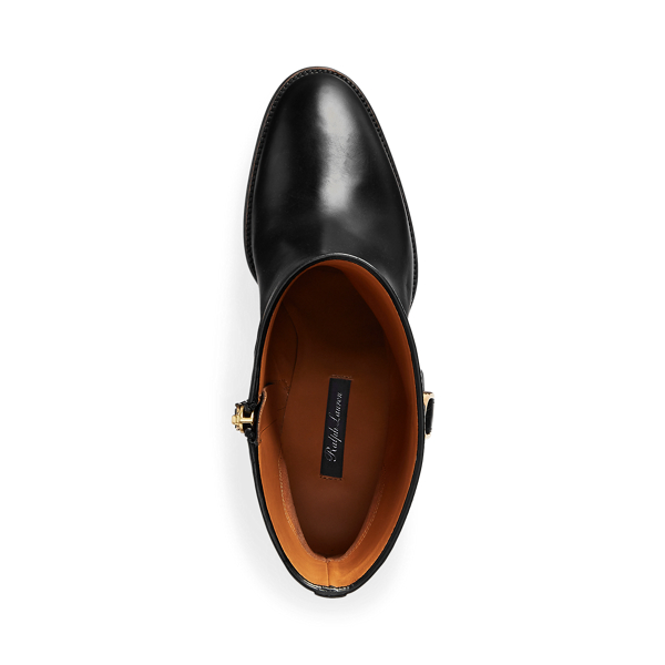 Black Jiselle Welington Calfskin Bootie Ralph Lauren Collection 4
