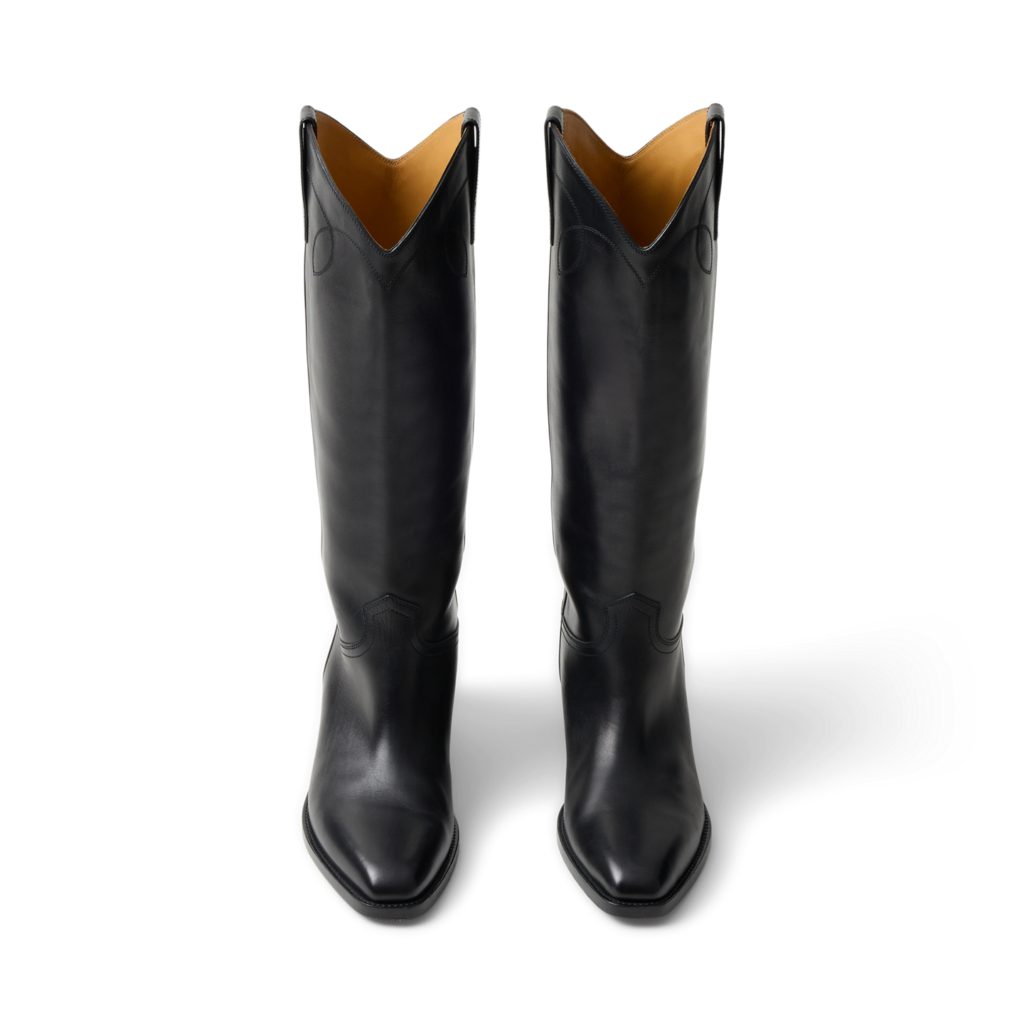 Женские ботинки Ralph Lauren Jaelynne 45 MM Burnished Tall Boot, цвет: Чёрный — фото 3