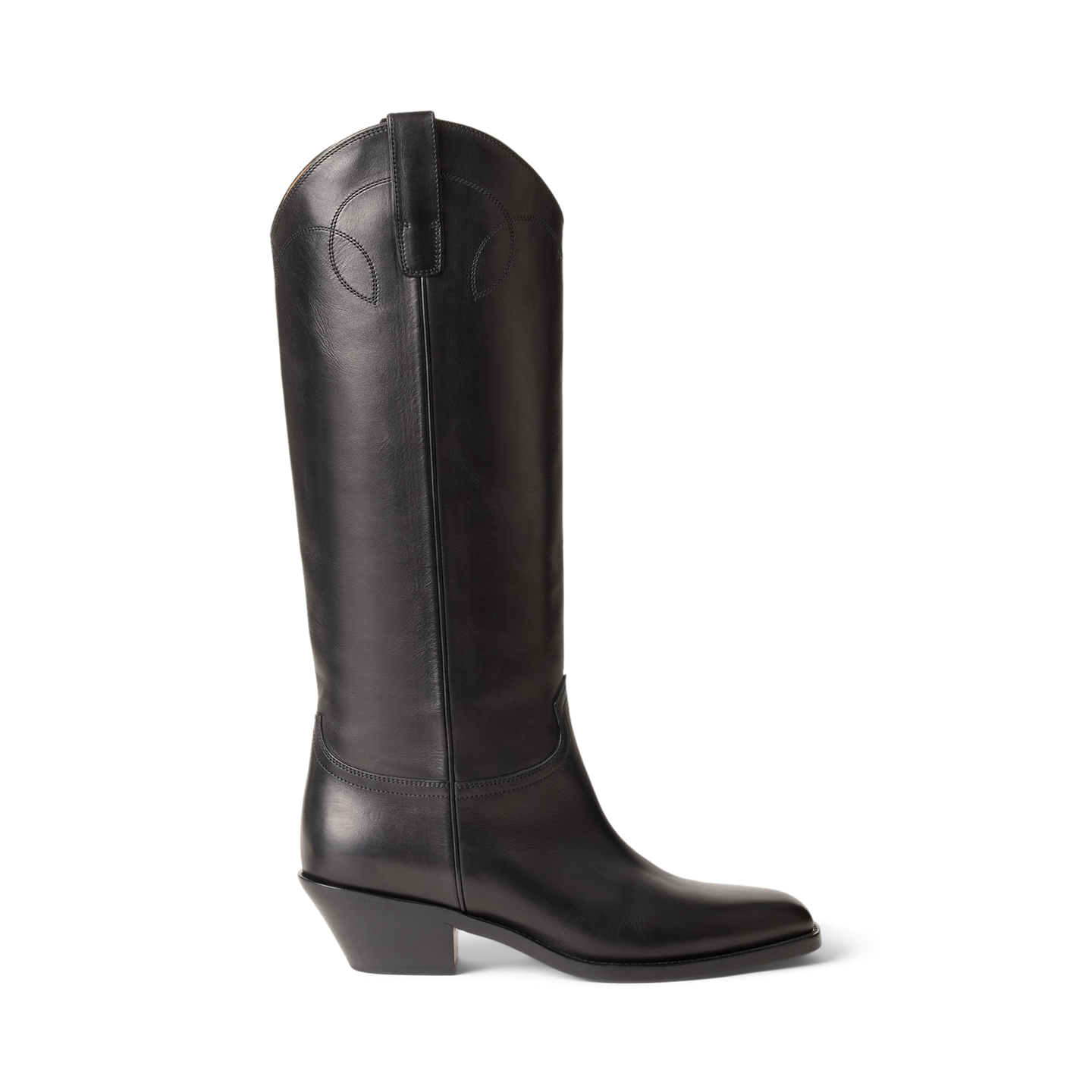 Женские ботинки Ralph Lauren Jaelynne 45 MM Burnished Tall Boot, цвет: Чёрный — фото 4
