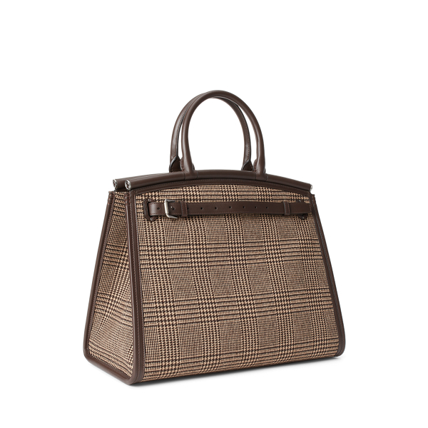 Gro&szlig;e Tasche RL50 mit Glencheck Ralph Lauren Collection in Dunkelbraun 2