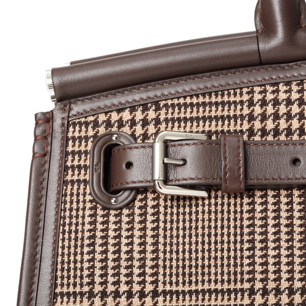 Gro&szlig;e Tasche RL50 mit Glencheck Ralph Lauren Collection in Dunkelbraun 5