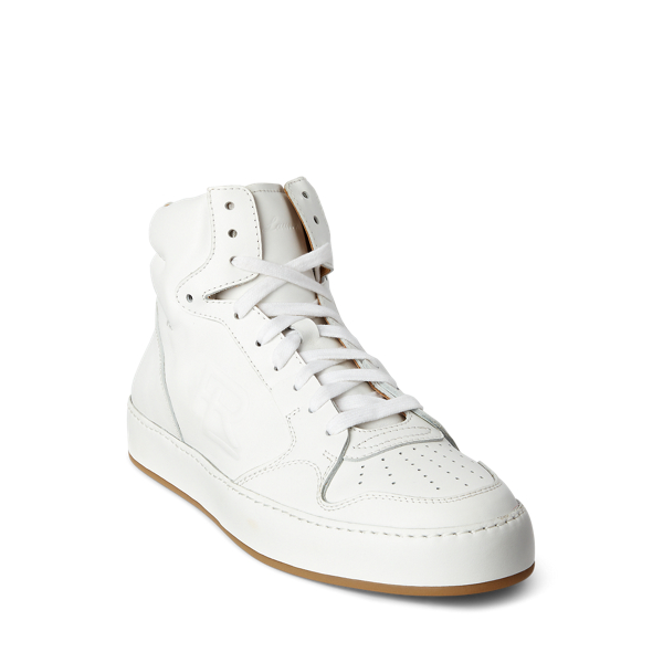 White Jaemyn Calfskin High-Top Trainer Ralph Lauren Collection 2