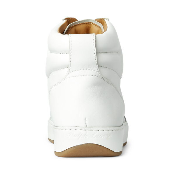 White Jaemyn Calfskin High-Top Trainer Ralph Lauren Collection 3