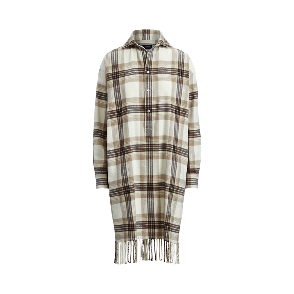 Robe-chemise &eacute;cossaise &agrave; bordure frang&eacute;e Polo Ralph Lauren en 1