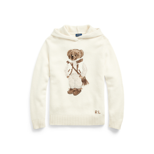Cream Multi Shearling Polo Bear Hooded Jumper Polo Ralph Lauren 2