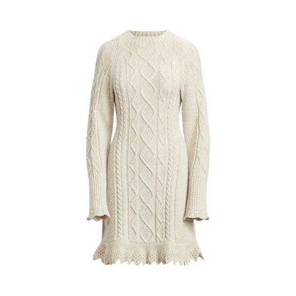 Aran-Knit Wool-Blend Dress Polo Ralph Lauren 1