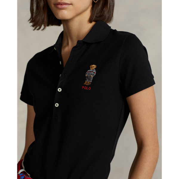 Black Slim Fit Ski Polo Bear Polo Shirt Polo Ralph Lauren 6