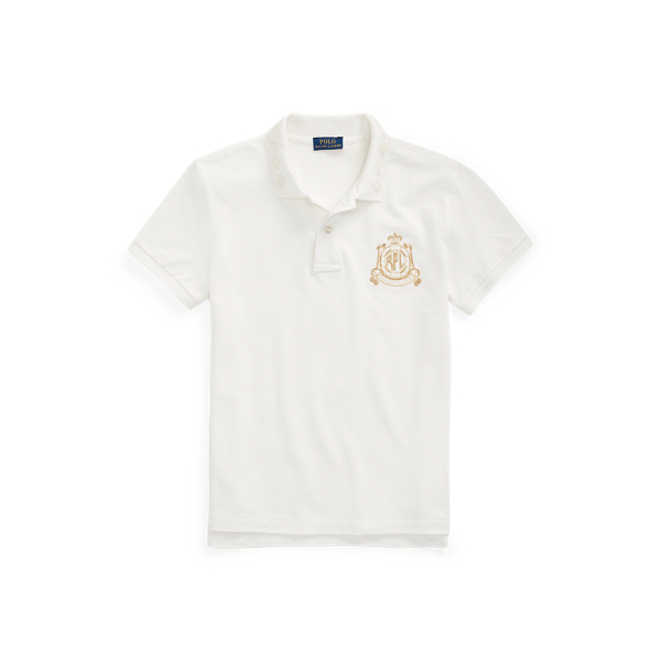 Embellished Crest Mesh Polo Shirt Polo Ralph Lauren 1