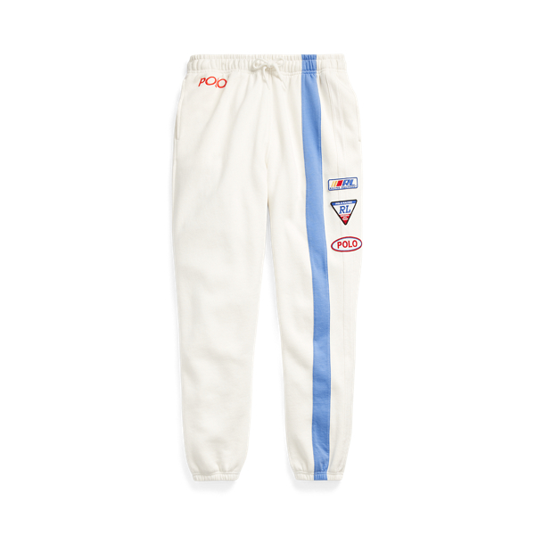 Patchwork fleece trainingsbroek met logo