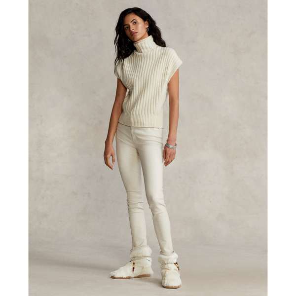 Authentic Cream Wool-Cashmere Dolman Roll Neck Jumper Polo Ralph Lauren 4