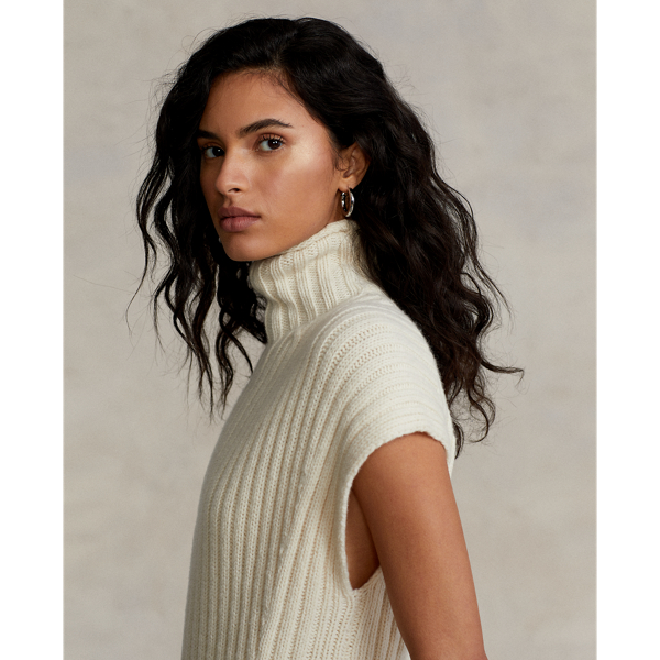 Authentic Cream Wool-Cashmere Dolman Roll Neck Jumper Polo Ralph Lauren 6