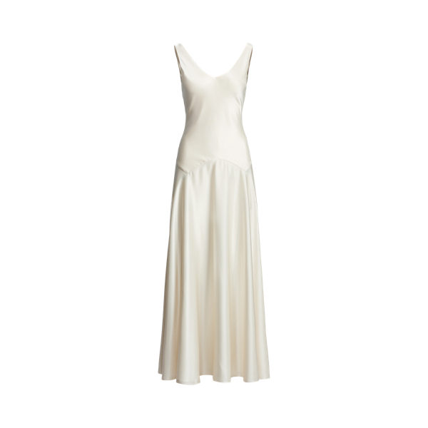 Mouwloze satijnen jurk met V-hals Polo Ralph Lauren in 1