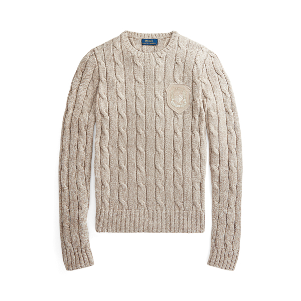 Cable-Knit Crest Patch Cotton Jumper Polo Ralph Lauren 1