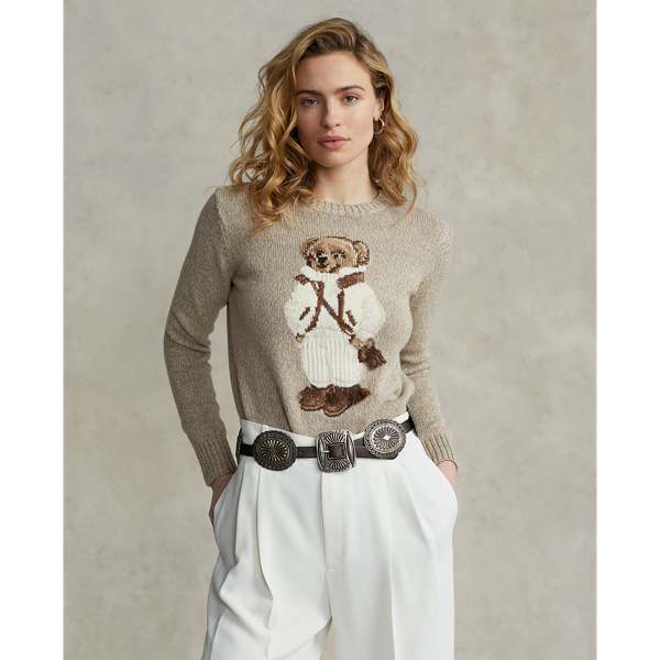 Wollpullover mit Polo Bear und Lammfell