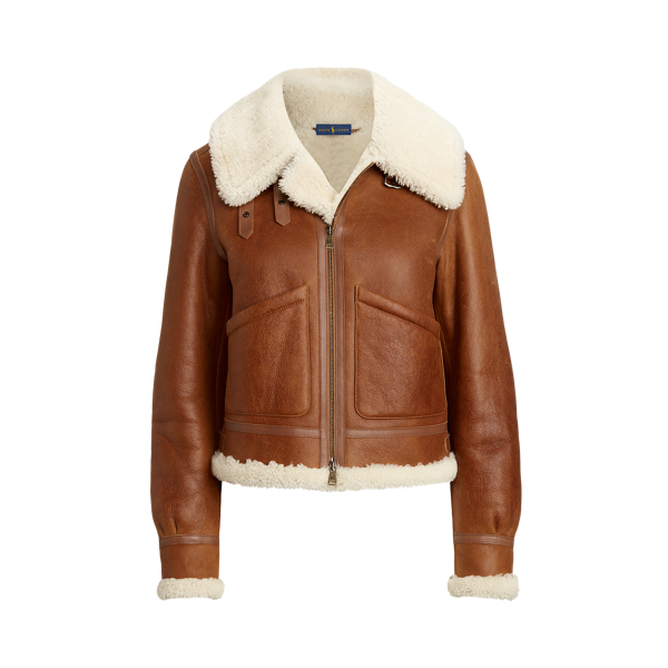 Cropped Shearling Aviator Jacket Polo Ralph Lauren 1