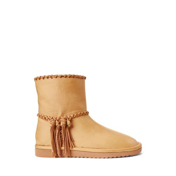Bota de piel con flecos y punto de cruz Polo Ralph Lauren en 1
